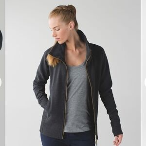 Lululemon Radiant Jacket - Funnel Neck, Full-Zip - Heathered Black - SZ 8